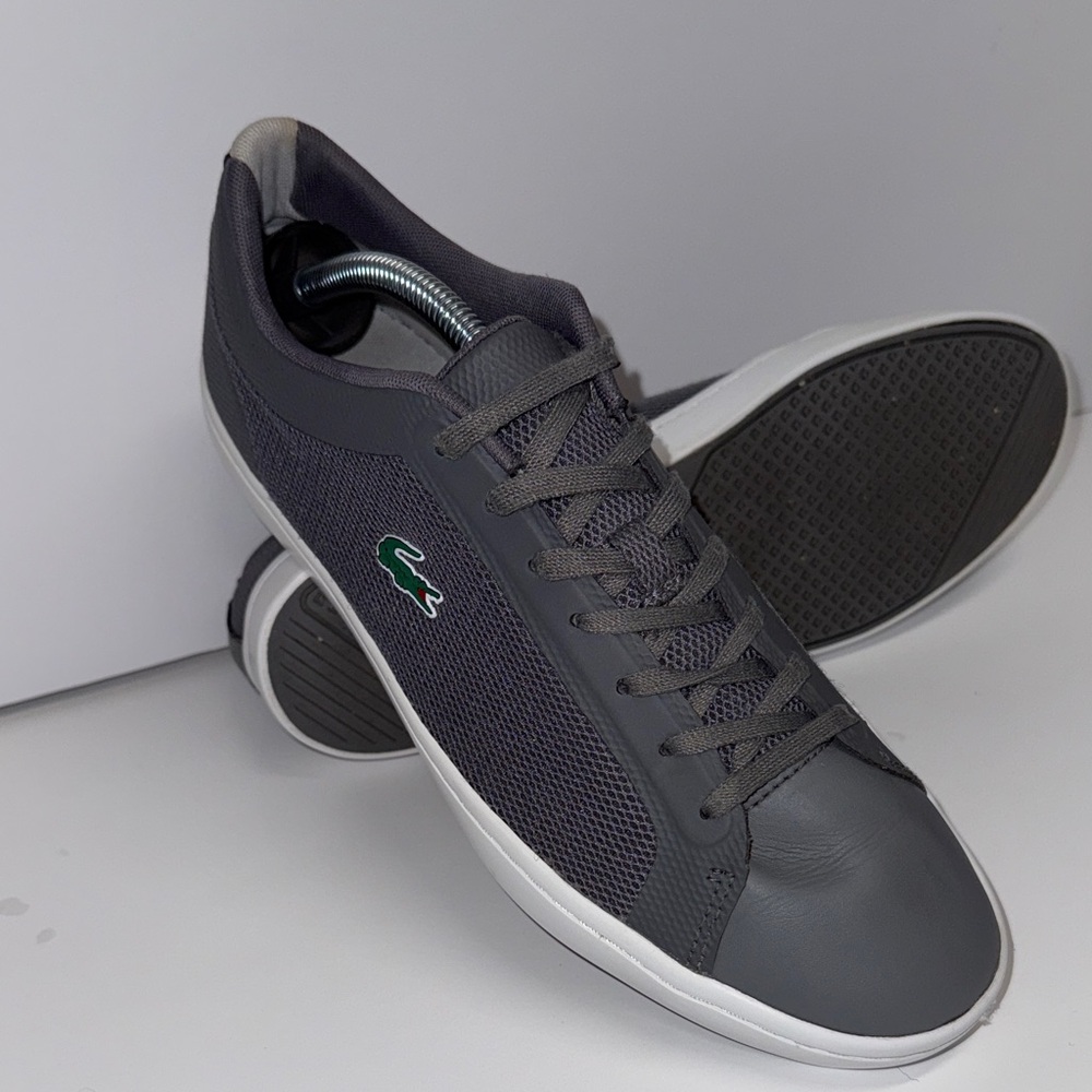 Lacoste Men's Charcoal and White Sneakers